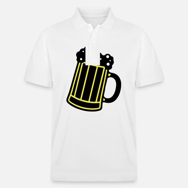 Bierkrug Bier Symbol Prost - Stanley/Stella Unisex Bio-Poloshirt PREPSTER - Weiß
