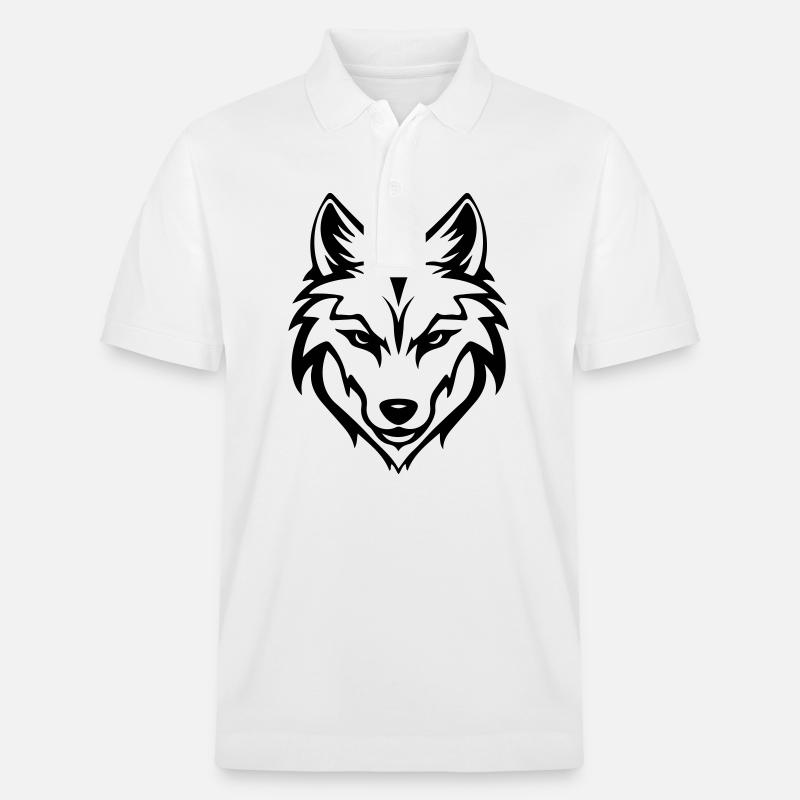 Wolf Silhouette - Stanley/Stella Unisex Bio-Poloshirt PREPSTER - Weiß