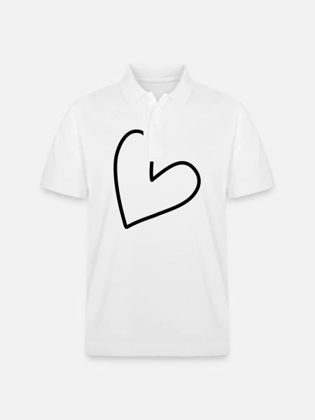 Simple heart symbol - Stanley/Stella Unisex Organic Polo Shirt PREPSTER - white