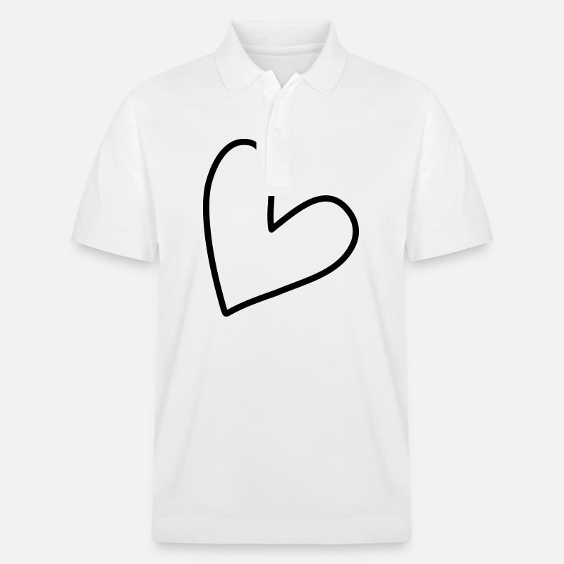 Symbole de cœur simple - Polo PREPSTER bio Stanley/Stella Unisexe - blanc