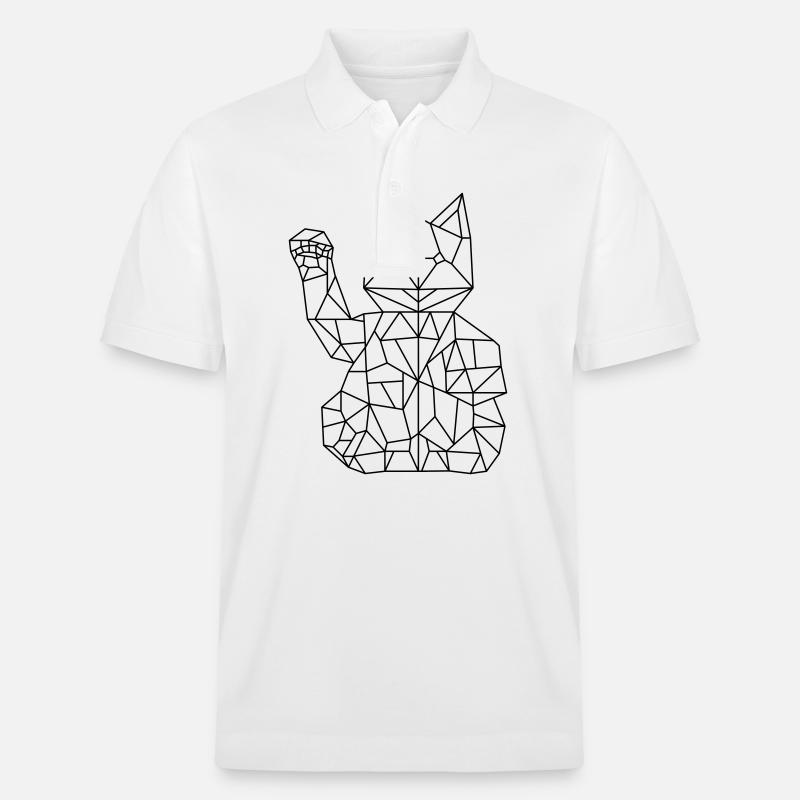 Fortune Cat Maneki-neko Polygon - Stanley/Stella Unisex Bio-Poloshirt PREPSTER - Weiß