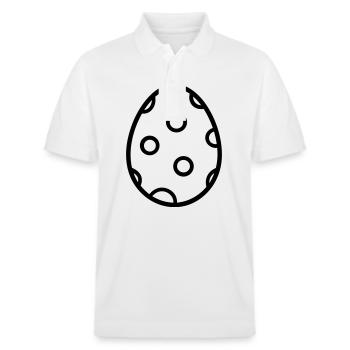 Easter Egg - Stanley/Stella Unisex Organic Polo Shirt PREPSTER - white - Front - Roxy (174cm) & Andy (188cm)