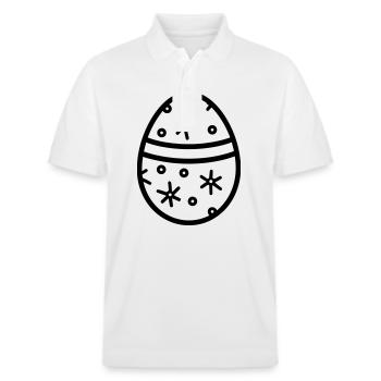 Easter Egg - Stanley/Stella Unisex Organic Polo Shirt PREPSTER - white - Front - Roxy (174cm) & Andy (188cm)