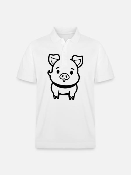 pig - Stanley/Stella Unisex Organic Polo Shirt PREPSTER - white