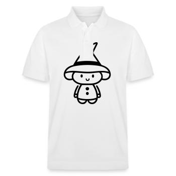 Kleine Hexe - Stanley/Stella Unisex Bio-Poloshirt PREPSTER - Weiß - Vorne - Roxy (174cm) & Andy (188cm)