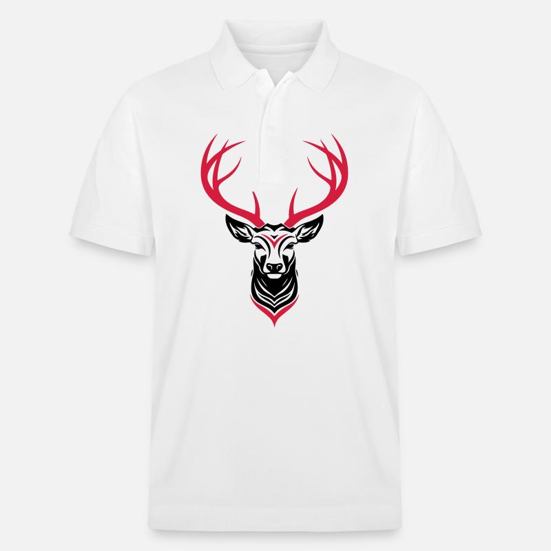Hirsch Kopf - Stanley/Stella Unisex Bio-Poloshirt PREPSTER - Weiß