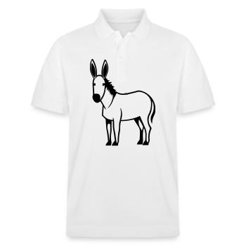 Esel - Stanley/Stella Unisex Bio-Poloshirt PREPSTER - Weiß - Vorne - Roxy (174cm) & Andy (188cm)