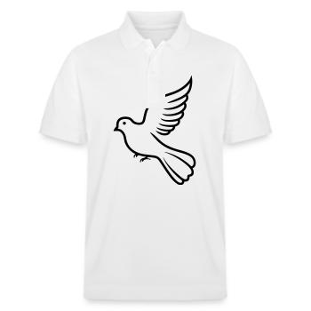 Taube - Stanley/Stella Unisex Bio-Poloshirt PREPSTER - Weiß - Vorne - Roxy (174cm) & Andy (188cm)