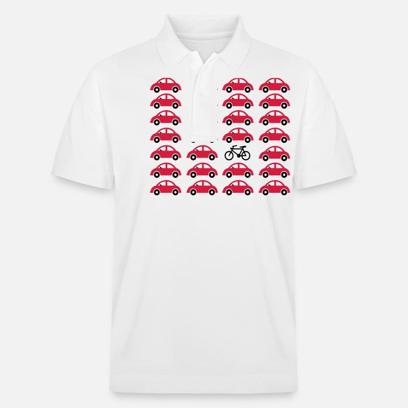 Fahrrad statt Auto - Stanley/Stella Unisex Bio-Poloshirt PREPSTER - Weiß