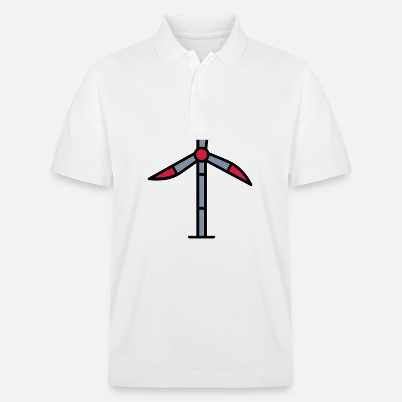 Icône d’usine d’éolienne d’éolienne - Polo PREPSTER bio Stanley/Stella Unisexe - blanc