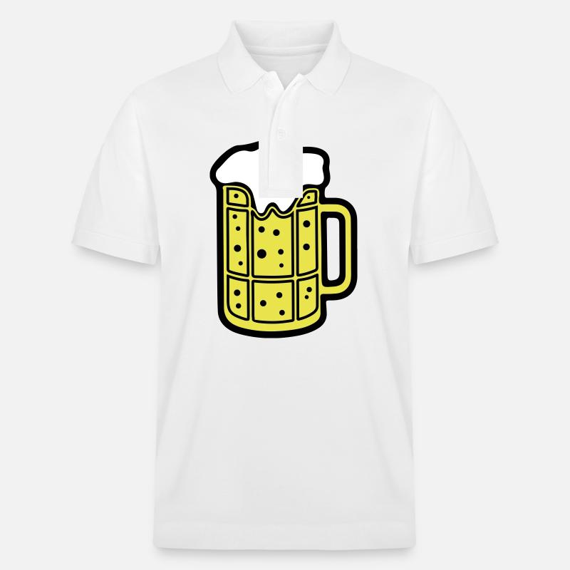 Bierkrug Bier Symbol Prost - Stanley/Stella Unisex Bio-Poloshirt PREPSTER - Weiß