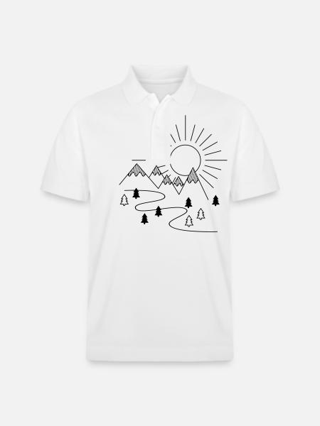mountains - Stanley/Stella Unisex Organic Polo Shirt PREPSTER - white