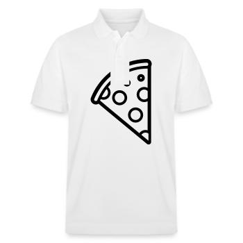 part de pizza - Polo PREPSTER bio Stanley/Stella Unisexe - blanc - Devant - Roxy (174cm) & Andy (188cm)