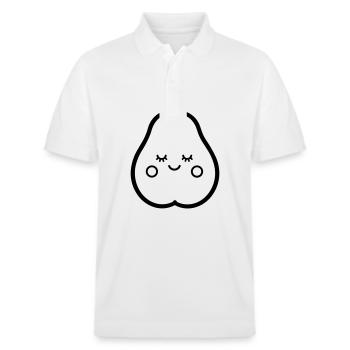 Birne - Stanley/Stella Unisex Bio-Poloshirt PREPSTER - Weiß - Vorne - Roxy (174cm) & Andy (188cm)