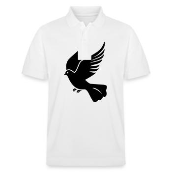 Taube - Stanley/Stella Unisex Bio-Poloshirt PREPSTER - Weiß - Vorne - Roxy (174cm) & Andy (188cm)