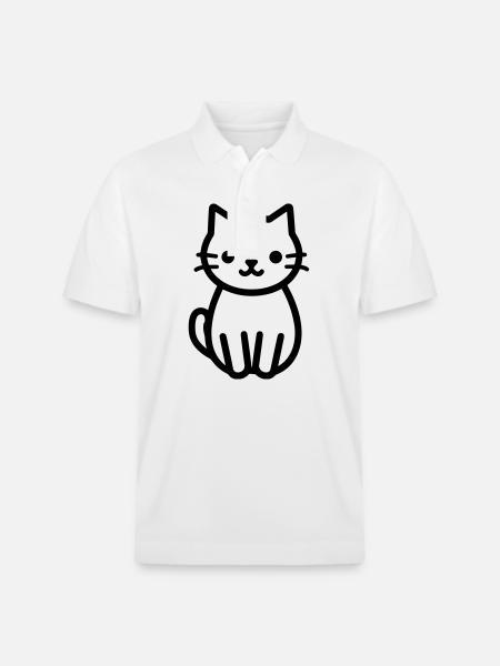 Katze - Stanley/Stella Unisex Bio-Poloshirt PREPSTER - Weiß