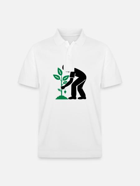 Tree Plants Garden Environment - Stanley/Stella Unisex Organic Polo Shirt PREPSTER - white