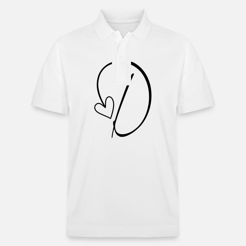 Buchstabe D Buchstabe-D Kalligrafie - Stanley/Stella Unisex Bio-Poloshirt PREPSTER - Weiß
