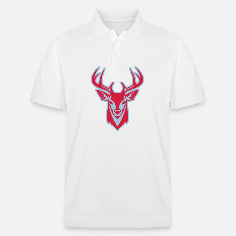 Hirsch Kopf - Stanley/Stella Unisex Bio-Poloshirt PREPSTER - Weiß