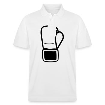 Boxhandschuh - Stanley/Stella Unisex Bio-Poloshirt PREPSTER - Weiß - Vorne - Roxy (174cm) & Andy (188cm)