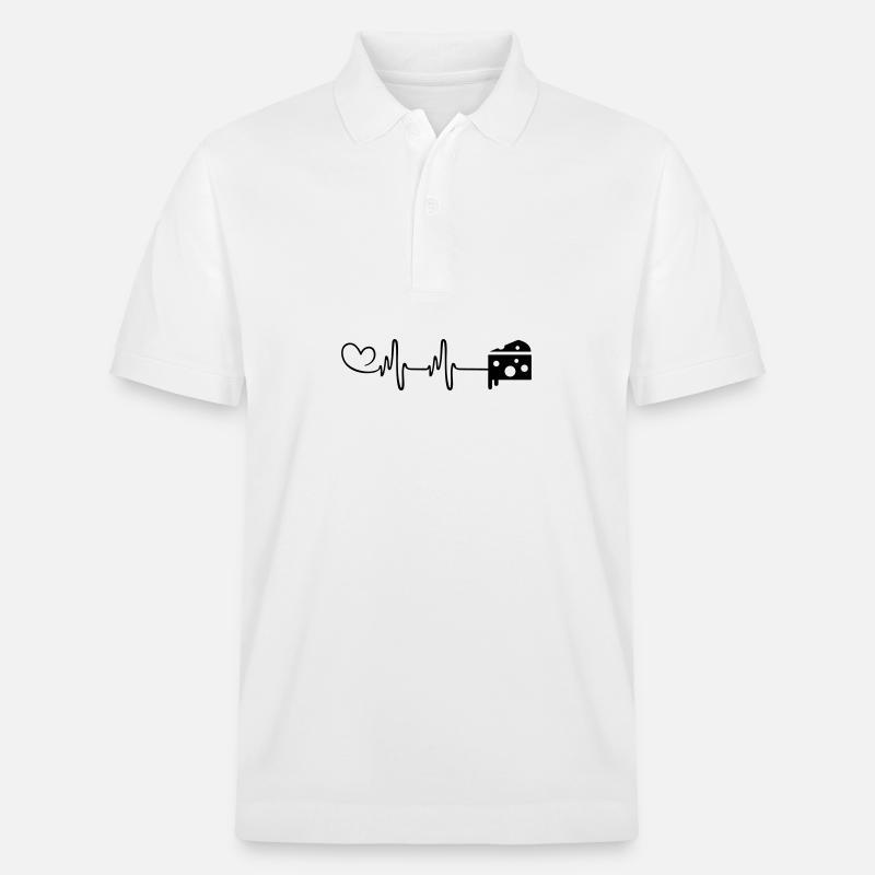 Käse Puls Herzschlag - Stanley/Stella Unisex Bio-Poloshirt PREPSTER - Weiß