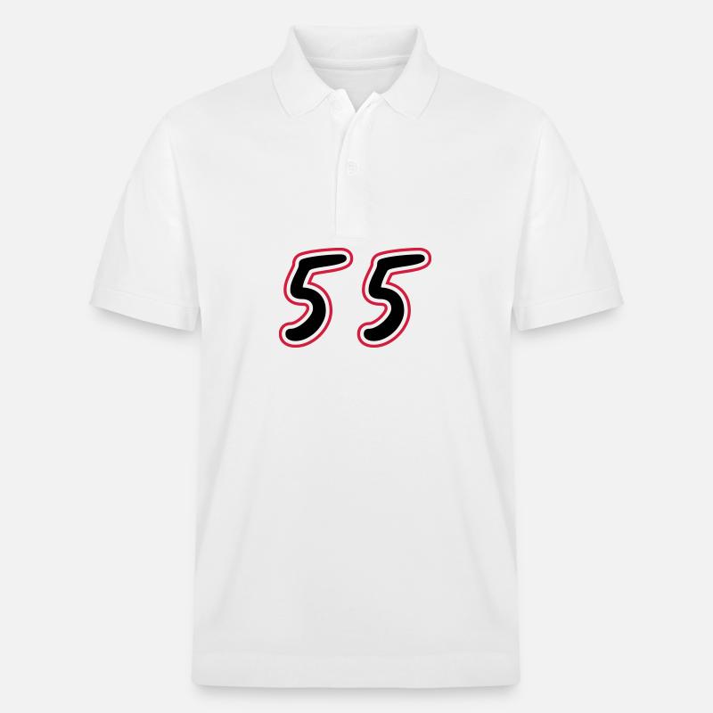 55 Zahl Symbol - Stanley/Stella Unisex Bio-Poloshirt PREPSTER - Weiß