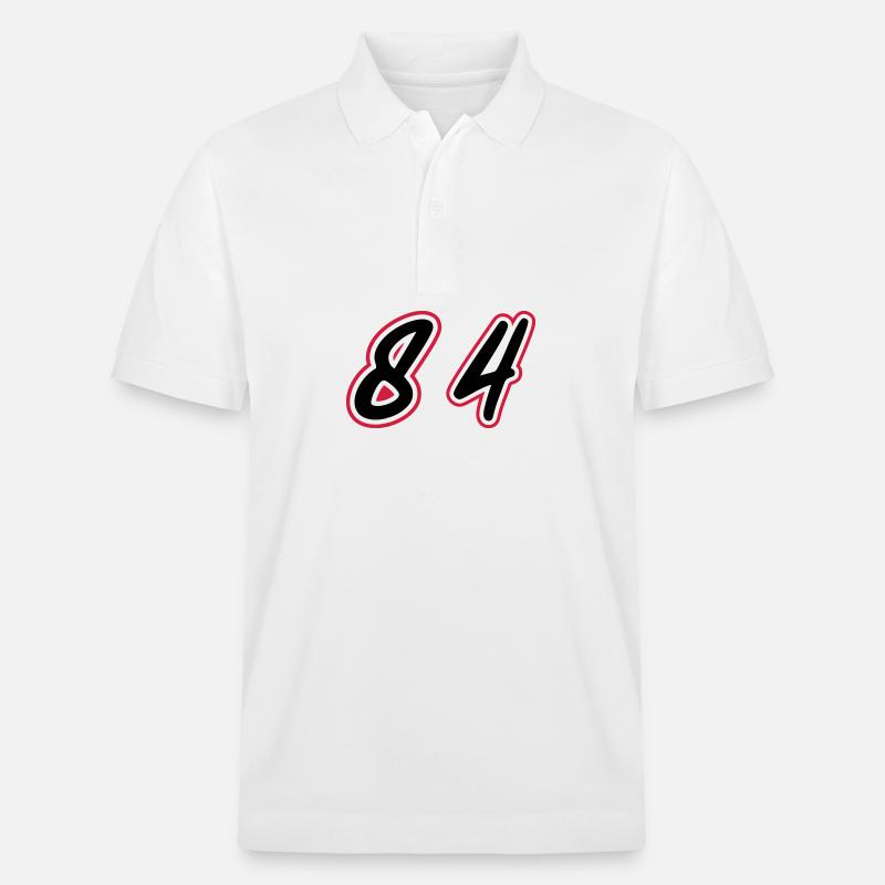 84 Zahl Symbol - Stanley/Stella Unisex Bio-Poloshirt PREPSTER - Weiß