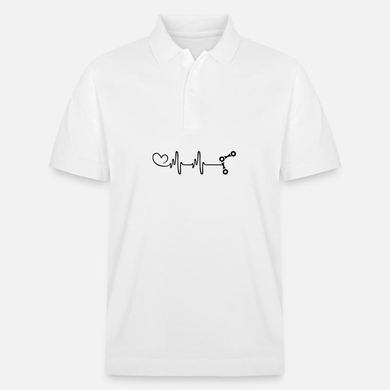 Chaîne de vélo Pulse Heart - Polo PREPSTER bio Stanley/Stella Unisexe - blanc