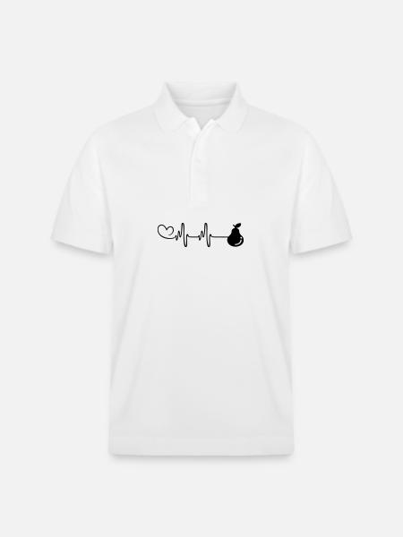 Pear Pulse Heart - Stanley/Stella Unisex Organic Polo Shirt PREPSTER - white
