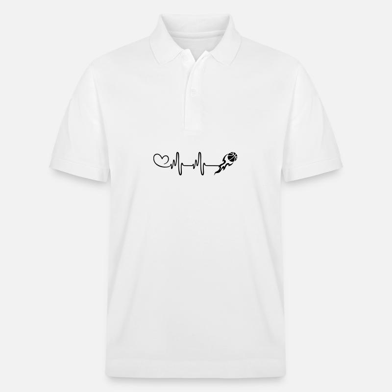 Cœur de pouls de basket-ball - Polo PREPSTER bio Stanley/Stella Unisexe - blanc