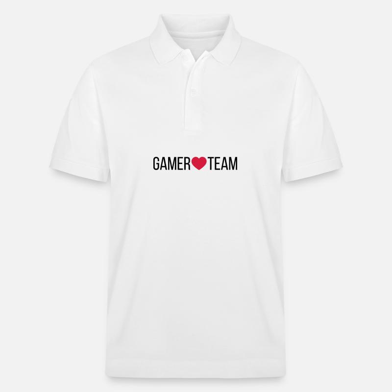 Gamer Team Herz - Stanley/Stella Unisex Bio-Poloshirt PREPSTER - Weiß