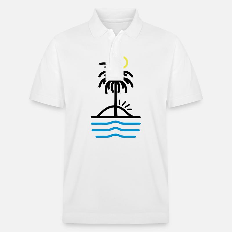 Île des Palmiers - Polo PREPSTER bio Stanley/Stella Unisexe - blanc