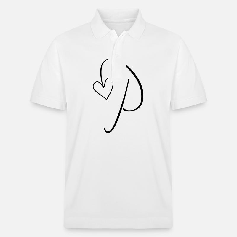 Lettre P Lettre-P Calligraphie - Polo PREPSTER bio Stanley/Stella Unisexe - blanc