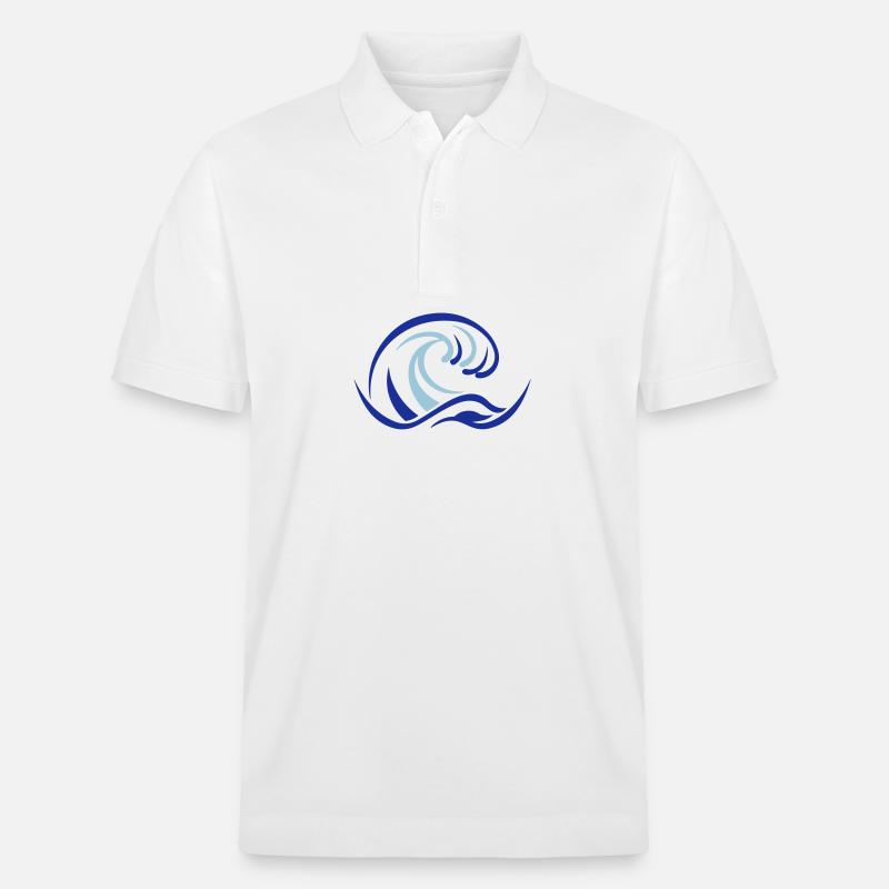 Eau des vagues de l’océan - Polo PREPSTER bio Stanley/Stella Unisexe - blanc