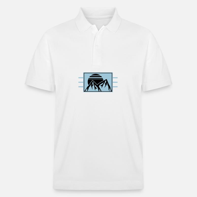 Berge Mountains Logo - Stanley/Stella Unisex Bio-Poloshirt PREPSTER - Weiß