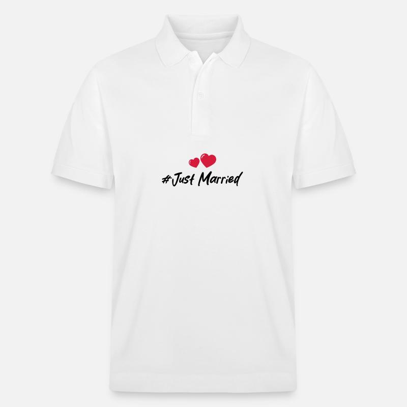 Coeur de mariage juste marié - Polo PREPSTER bio Stanley/Stella Unisexe - blanc