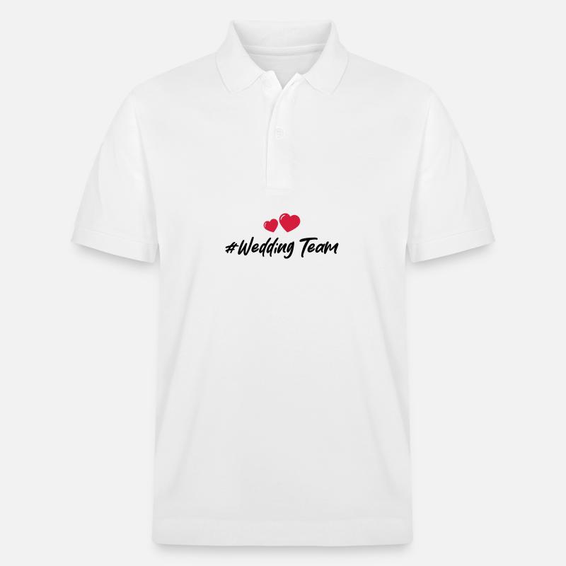 Hochzeit Team Herz - Stanley/Stella Unisex Bio-Poloshirt PREPSTER - Weiß