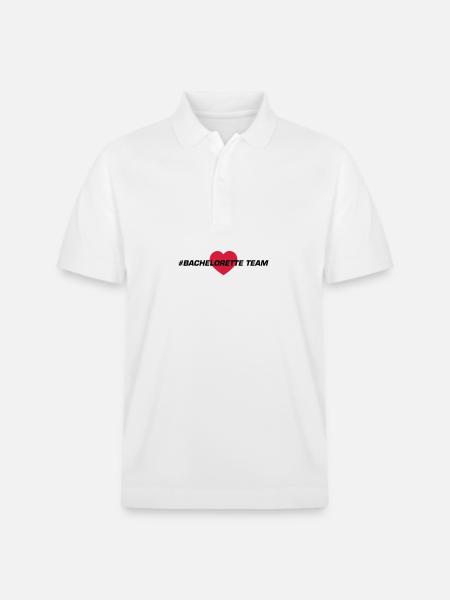 Bachelorette Team Heart - Stanley/Stella Unisex Organic Polo Shirt PREPSTER - white