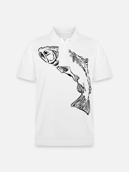 Lachs - Stanley/Stella Unisex Bio-Poloshirt PREPSTER - Weiß