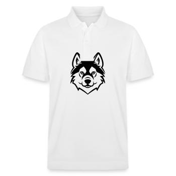 Tête de chien Akita - Polo PREPSTER bio Stanley/Stella Unisexe - blanc - Devant - Roxy (174cm) & Andy (188cm)