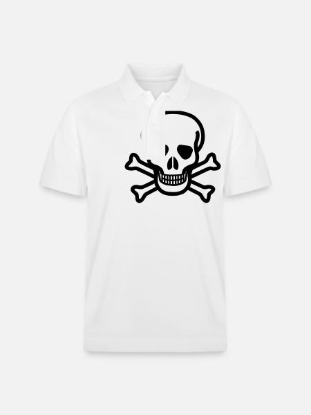 Skull Tribal Tattoo - Stanley/Stella Unisex Organic Polo Shirt PREPSTER - white