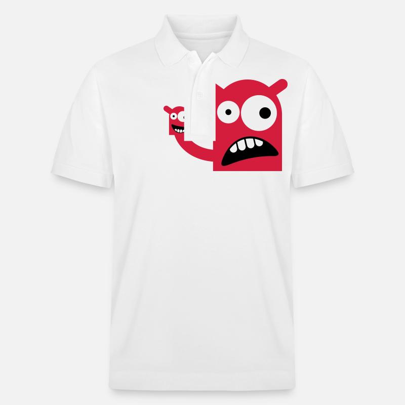 Ein Monster mit einer Monster-Puppe - Stanley/Stella Unisex Bio-Poloshirt PREPSTER - Weiß