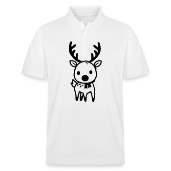 Hirsch - Stanley/Stella Unisex Bio-Poloshirt PREPSTER - Weiß - Vorne - Roxy (174cm) & Andy (188cm)