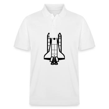Rakete - Stanley/Stella Unisex Bio-Poloshirt PREPSTER - Weiß - Vorne - Roxy (174cm) & Andy (188cm)