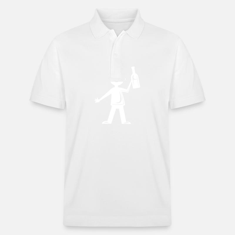 Bier Party Silhouette - Stanley/Stella Unisex Bio-Poloshirt PREPSTER - Weiß