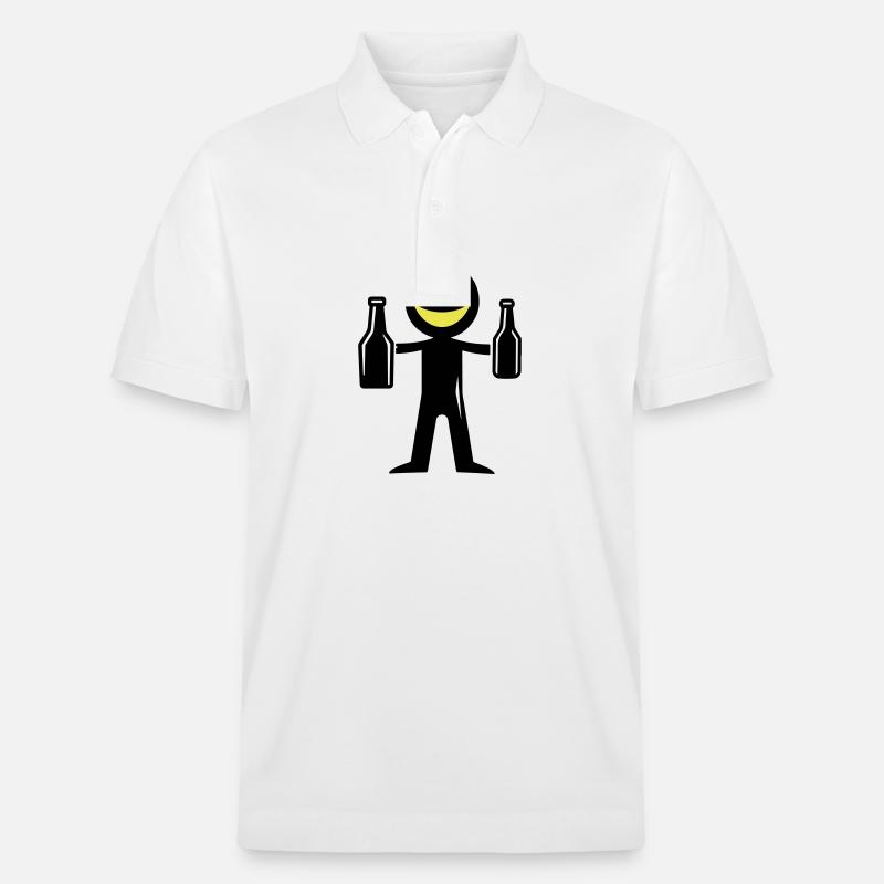 Strichmännchen Bier - Stanley/Stella Unisex Bio-Poloshirt PREPSTER - Weiß