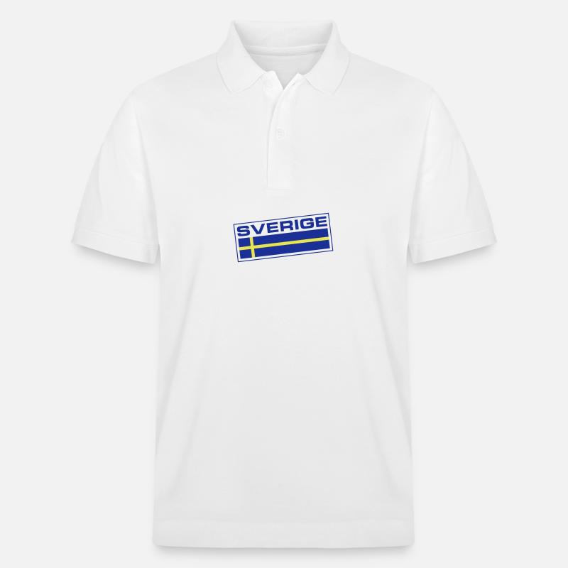 Sverige Flagge Schweden - Stanley/Stella Unisex Bio-Poloshirt PREPSTER - Weiß
