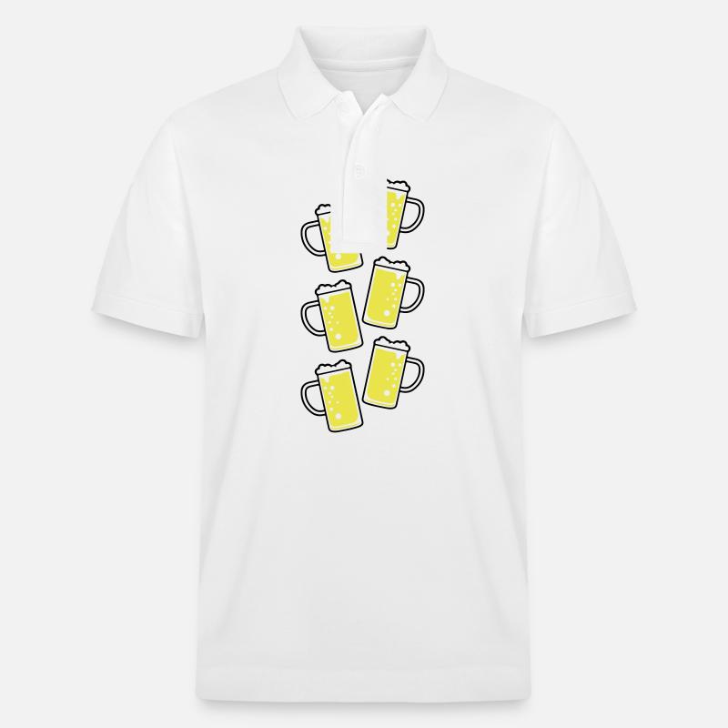 Bierkrug Bier Symbol - Stanley/Stella Unisex Bio-Poloshirt PREPSTER - Weiß