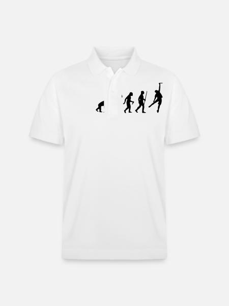 CLIMBING EVOLUTION THEORY SHIRT - Stanley/Stella Unisex Organic Polo Shirt PREPSTER - white