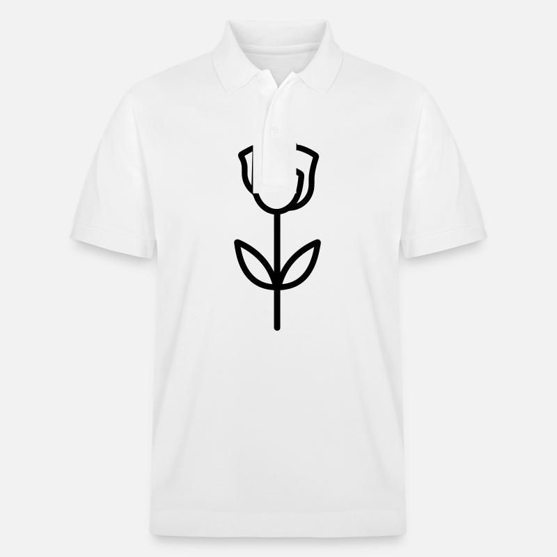 Rosa Blume - Stanley/Stella Unisex Bio-Poloshirt PREPSTER - Weiß